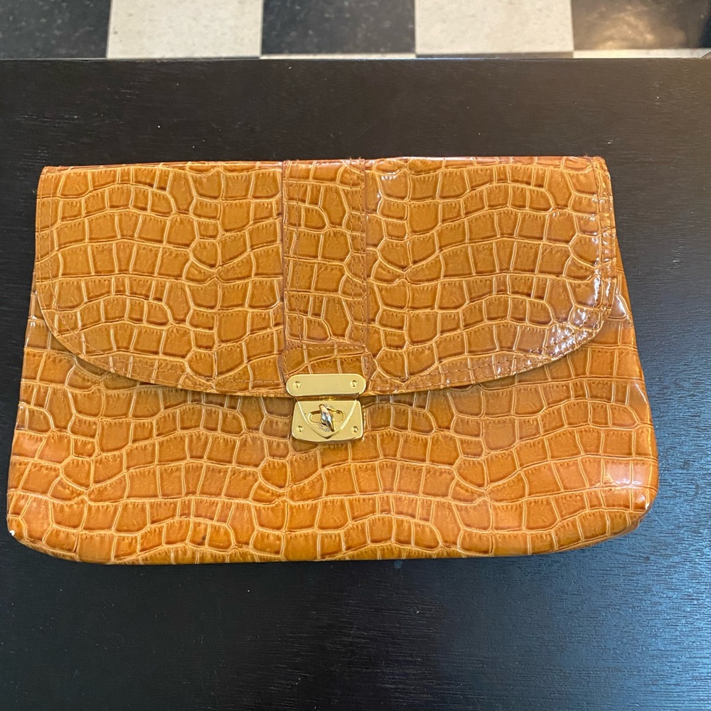H&M faux gator clutch